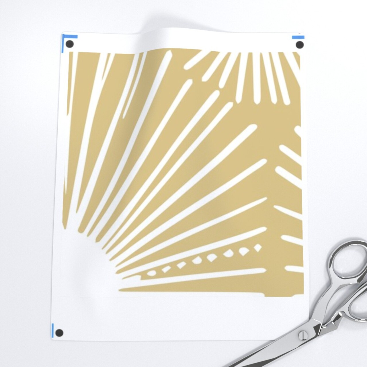 Gold Sunburst Minimal Abstract Boho Coastal Modern Lines Beach Custom Printed Fabric by Spoonflower Various Fabrics by the Yard or Fat Quarter